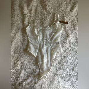 Elegant White Lace Bodysuit